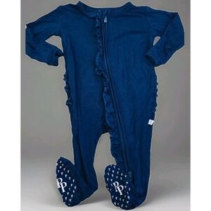 Posh Peanut Bamboo Solid Classic Ruffle Footie with ZipperSleepwear‎ Newborn